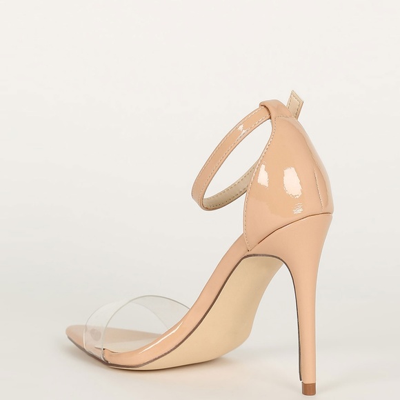 NEW๐ฅ Nude Clear Open Toe Ankle Strap Heel Sandals - Picture 4 of 5